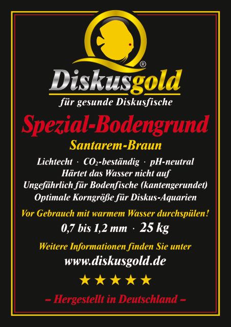 Santarembraun 0,7-1,2mm, 25 kg: Diskusgold Spezialbodengrund für Diskusaquarien "versandkostenfrei in D"