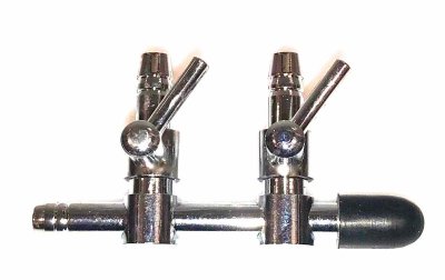 2-Wege Lufthahn aus Metall für 4/6mm Luftschlauch